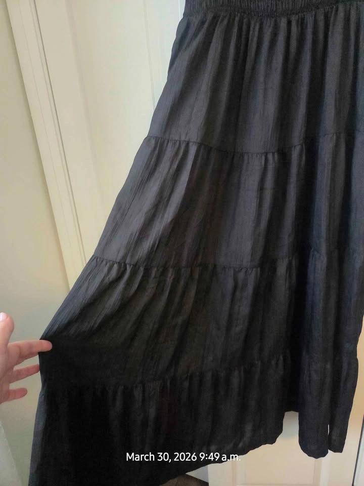 Black Smocked Tiered Maxi Dress XL - photo 4