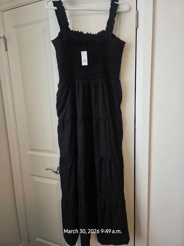 Black Smocked Tiered Maxi Dress XL - photo 5
