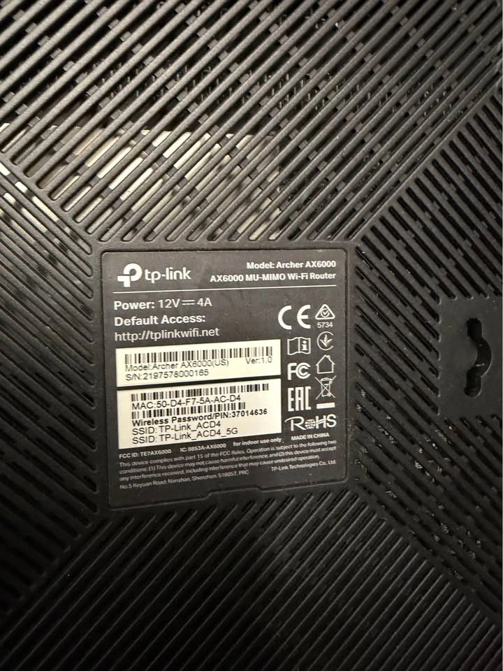 TP-Link Archer AX6000 WiFi 6 Router - Works Perfect (Stand Damag - photo 2
