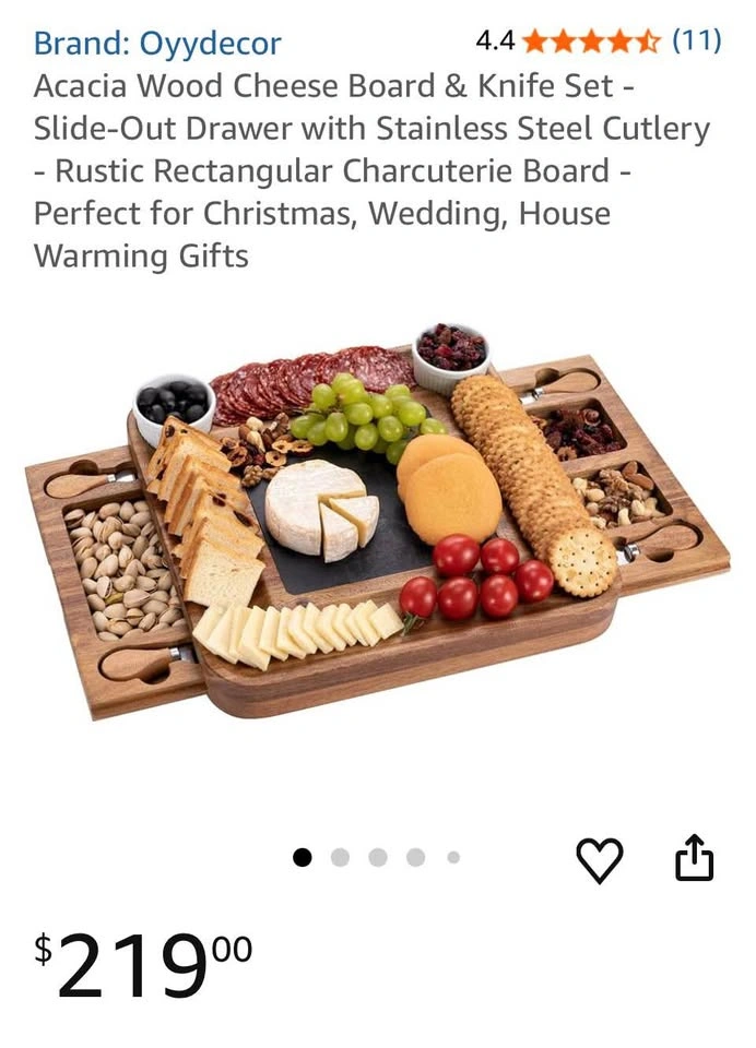Elegant Acacia Wood Charcuterie Board Set with slide-out drawers - photo 5