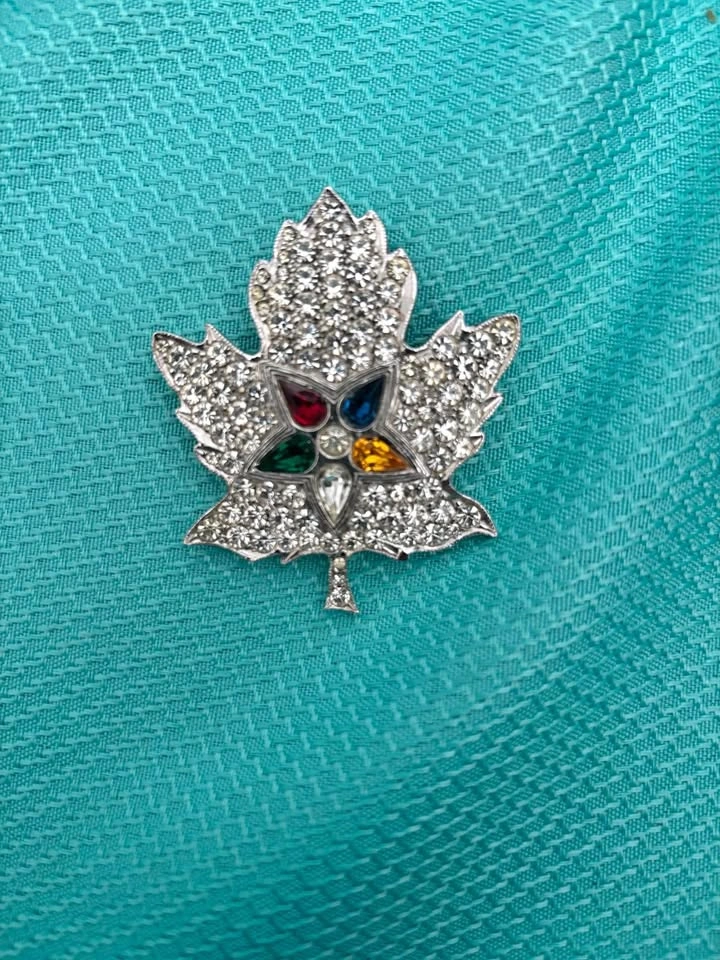Order of the Eastern Star Maple Leaf Brooch