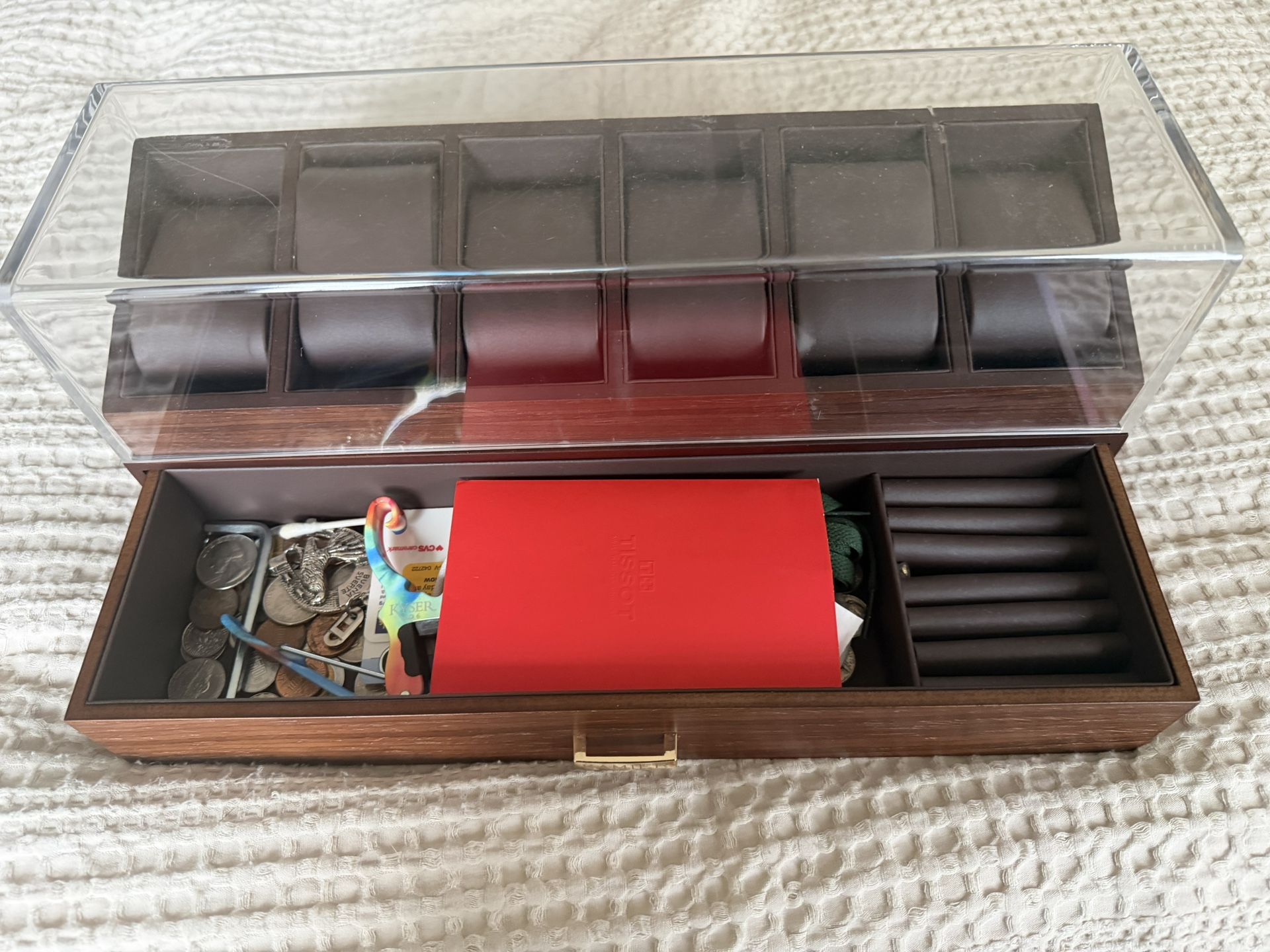 6 Slot Wooden Watch Box - photo 3