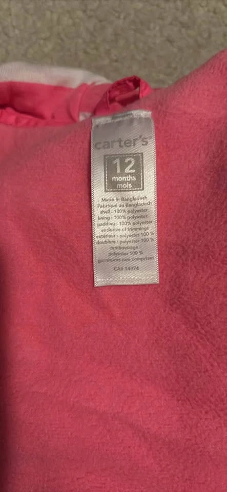 Carters Fleece Lined Size 12 Months Spring/Fall Jacket with Hood - photo 3