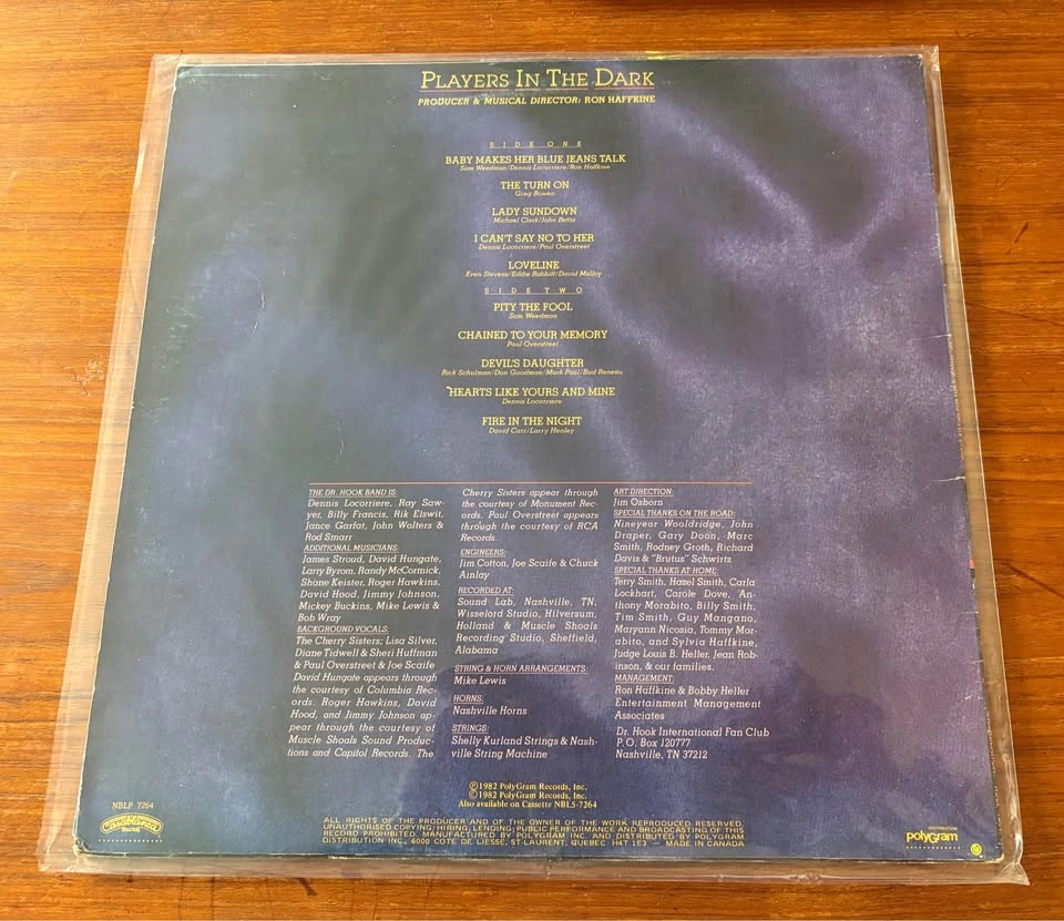 Nice vinyl record 1982 album "Players in the Dark" by Dr. Hook - photo 5