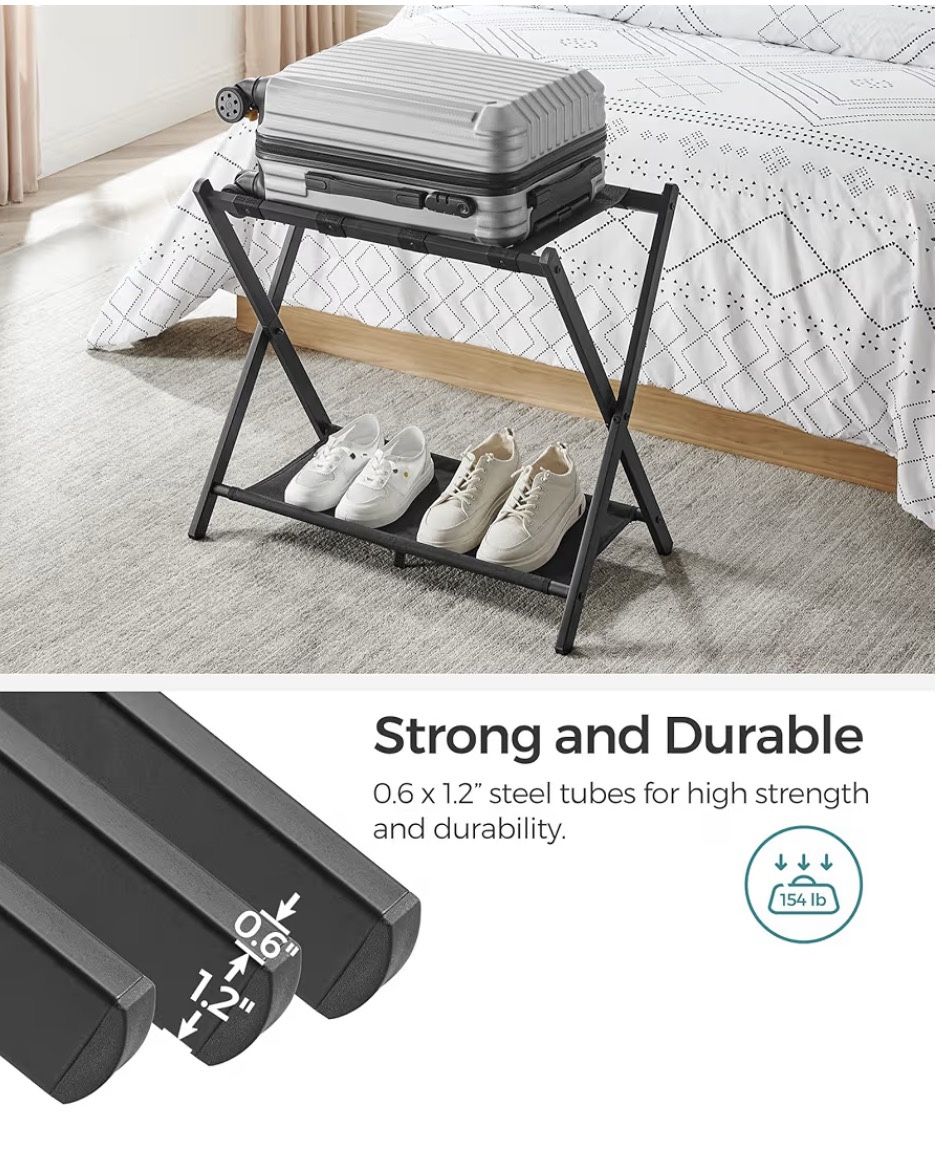 SONGMICS Luggage Rack for Guest Room, Suitcase Stand - photo 4