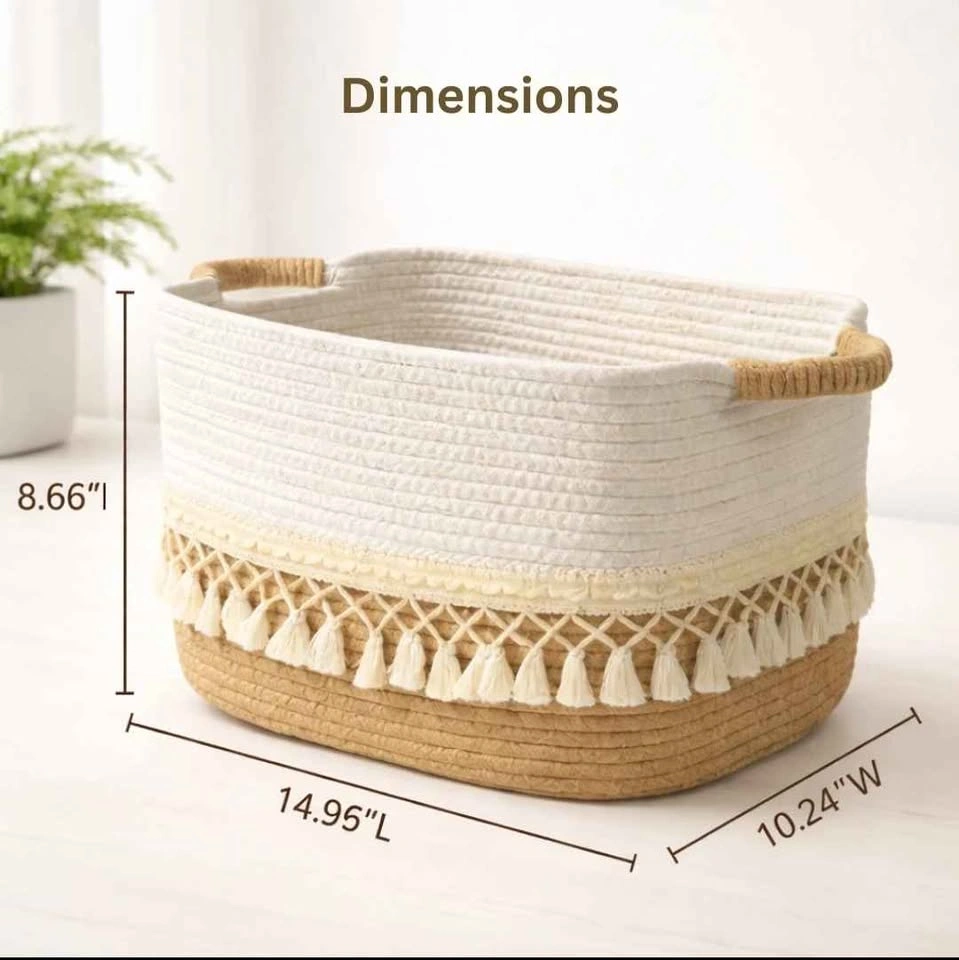 Boho Fringe Storage Basket - photo 3