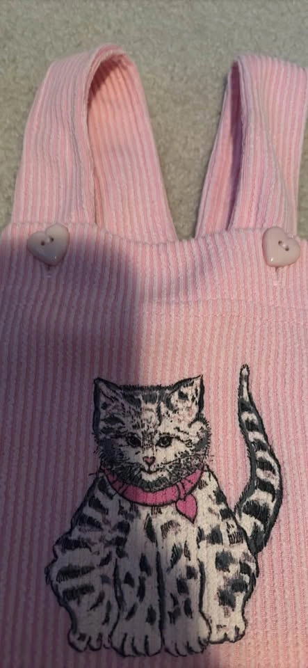 Pink Overall Cat Themed Dress Size 4 - photo 3