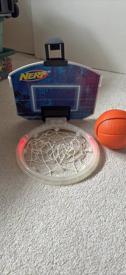 Vintage Nerf Light up Over the Door Adjustable Basketball Hoop 2