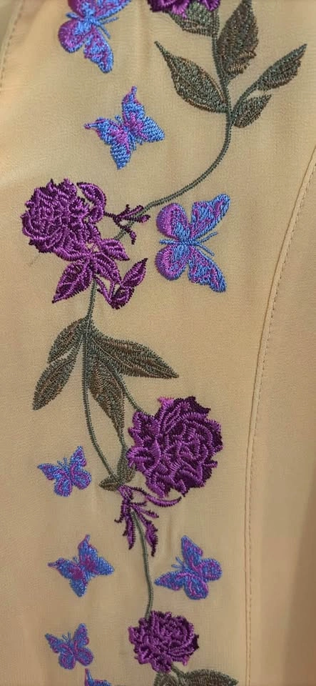 Yellow Blouse with Floral/Butterfly Needlework Size S (fits S/M) - photo 5