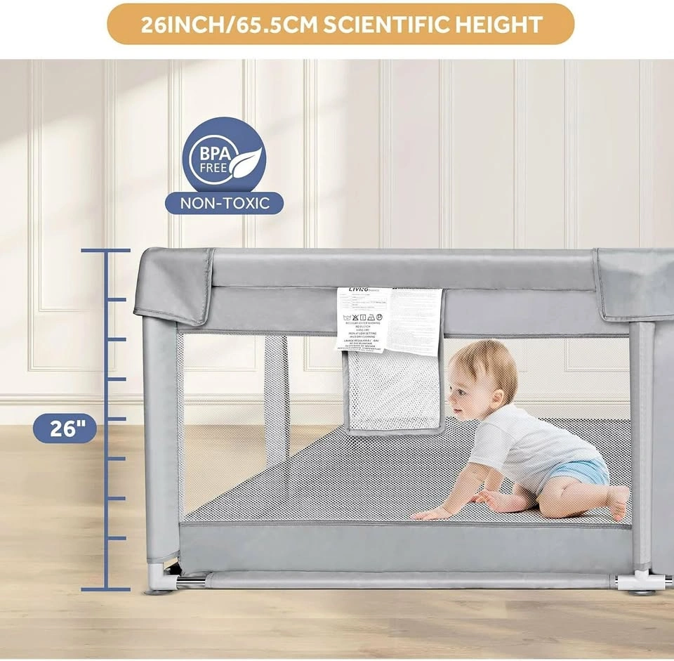 Baby Playpen, 73''x61'' Extra Large Playard with Door
