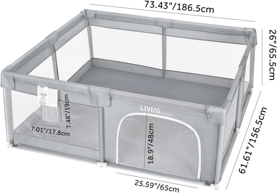 Baby Playpen, 73''x61'' Extra Large Playard with Door - photo 5