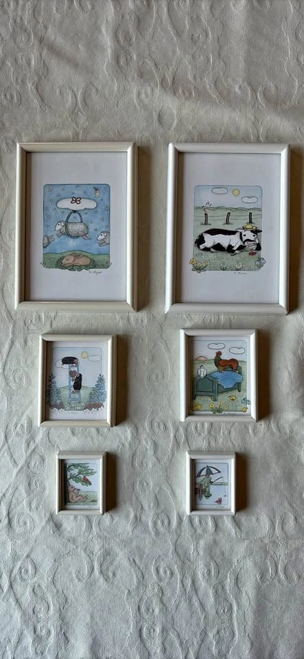Set of 6 Nursery Rhyme Pictures for Nursery/Child's Room