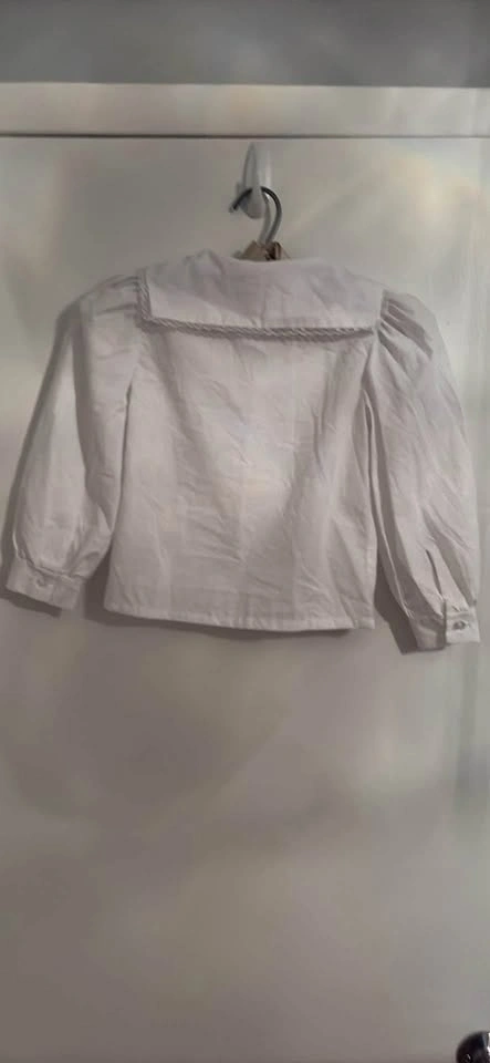 Girls White Blouse with Embroidered Details - Size Small - photo 2