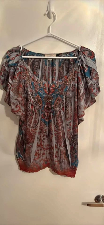 Women’s Blouse with Crystal detail Size medium