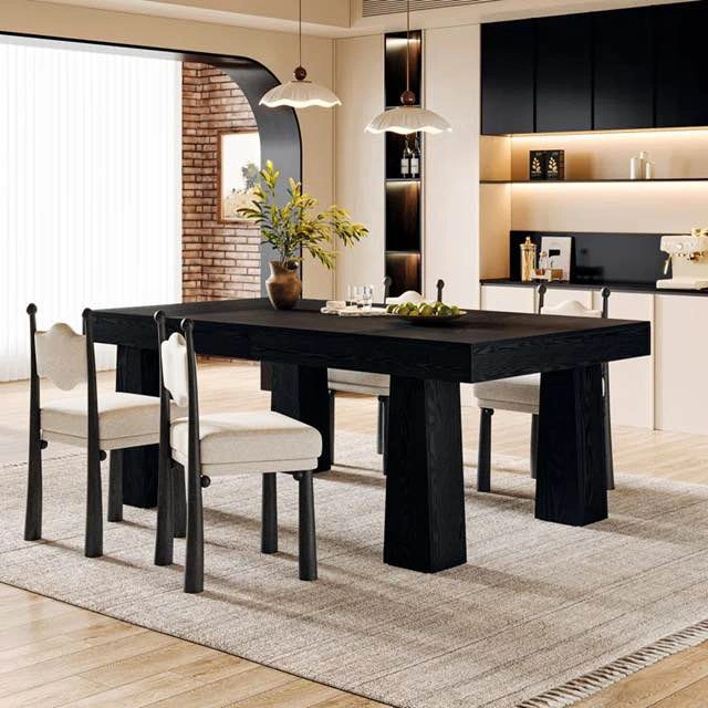 63-Inch Wood Modern Dining Table For 4-6 People