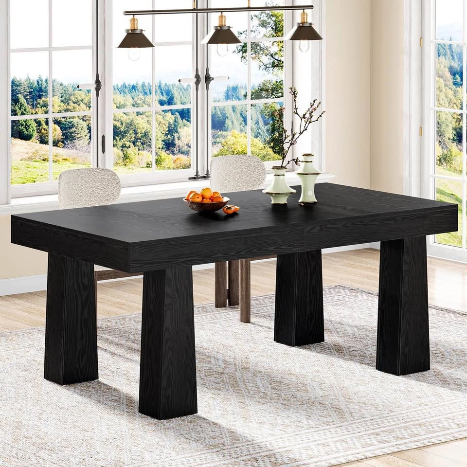 63-Inch Wood Modern Dining Table For 4-6 People - photo 2
