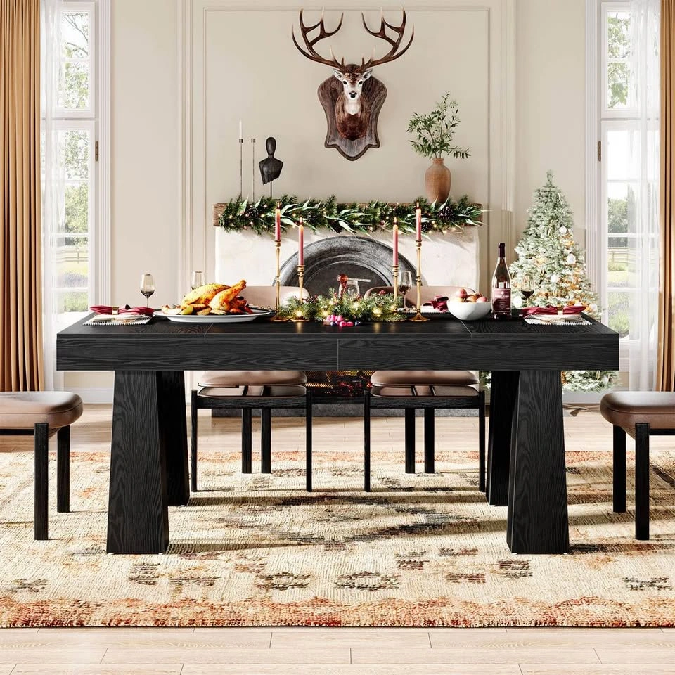 63-Inch Wood Modern Dining Table For 4-6 People - photo 3