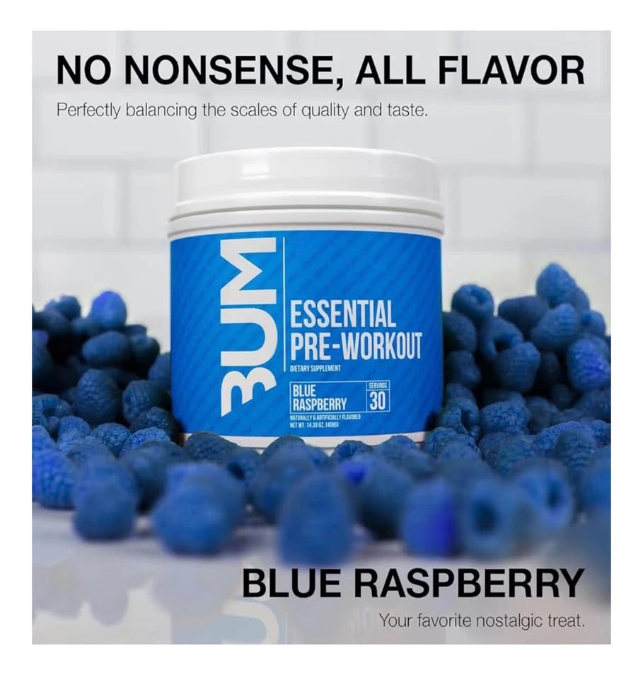 BUM RAW Essentials Pre-Workout Blue Raspberry (30 Servings) - photo 4