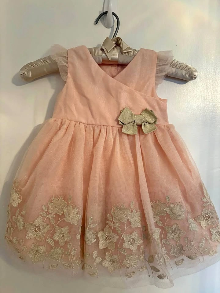 Catherine Malandrino Blush Pink and Gold Dress 18 Months Easter