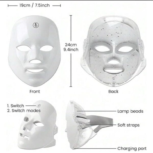 New Red Light Therapy Face Mask LED BeautyDevice - 7-Color - photo 4