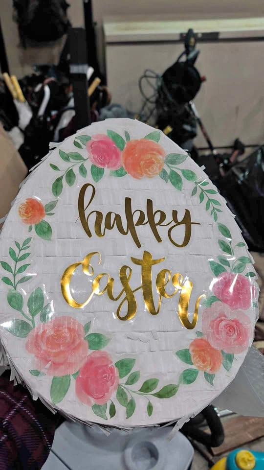 Floral Happy Easter Egg Piñata
