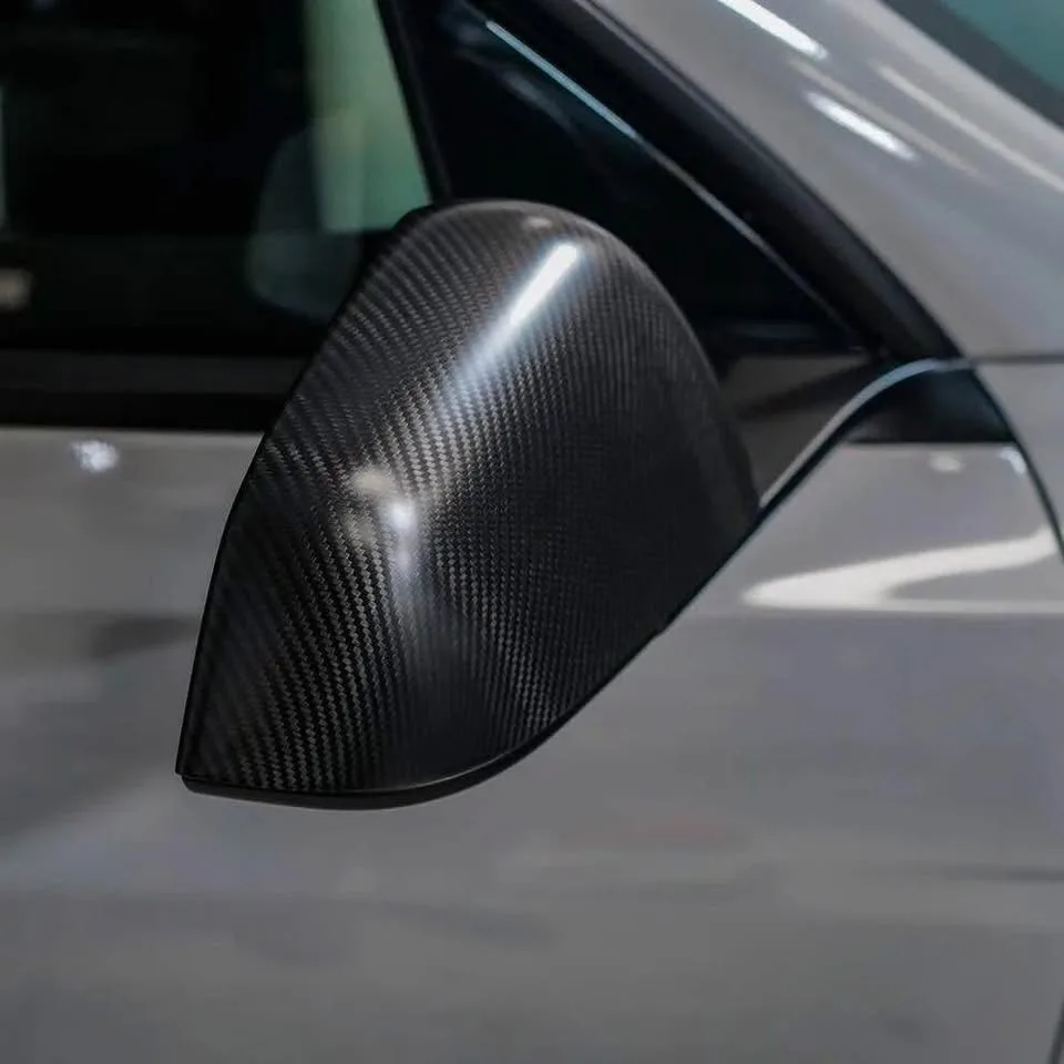 Tesla Model Y Matte Carbon Mirror Caps image indicator(2)
