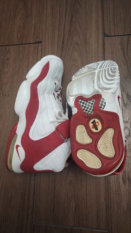 Vintage 2005 Nike Air Max Penny IV Hardaway white red us 11 image indicator(3)