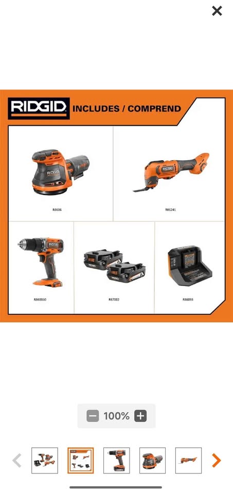 RIDGID 18V Cordless 3-Tool Combo Kit - photo 2