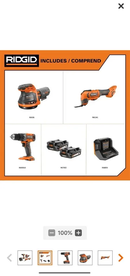 RIDGID 18V Cordless 3-Tool Combo Kit image indicator(2)