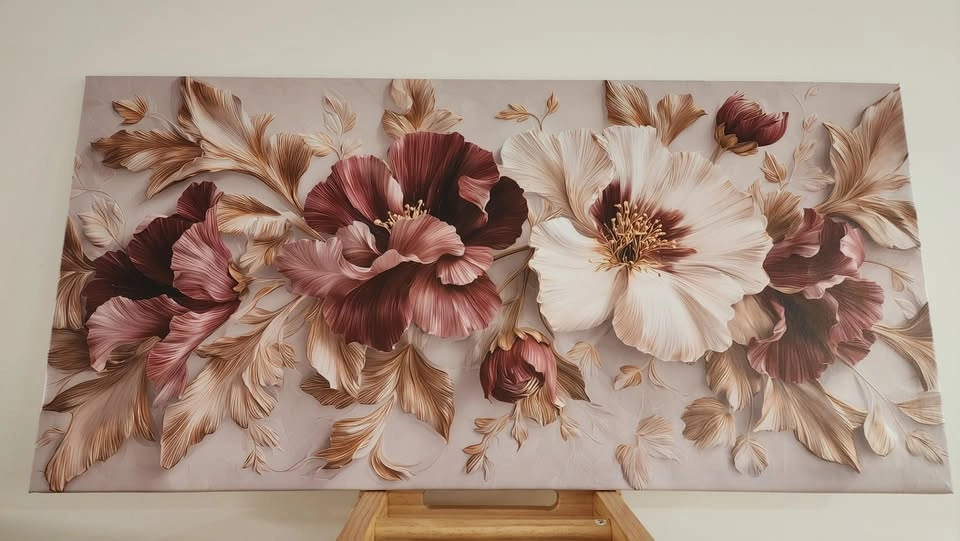 Huge Wallart / Home Decor / Abstract Floral Design 52 x 24 inche - photo 2