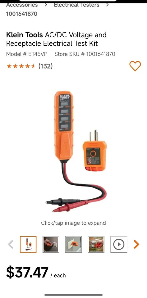 Klein Tools AC/DC Voltage and Receptacle Electrical Test Kit image indicator(2)