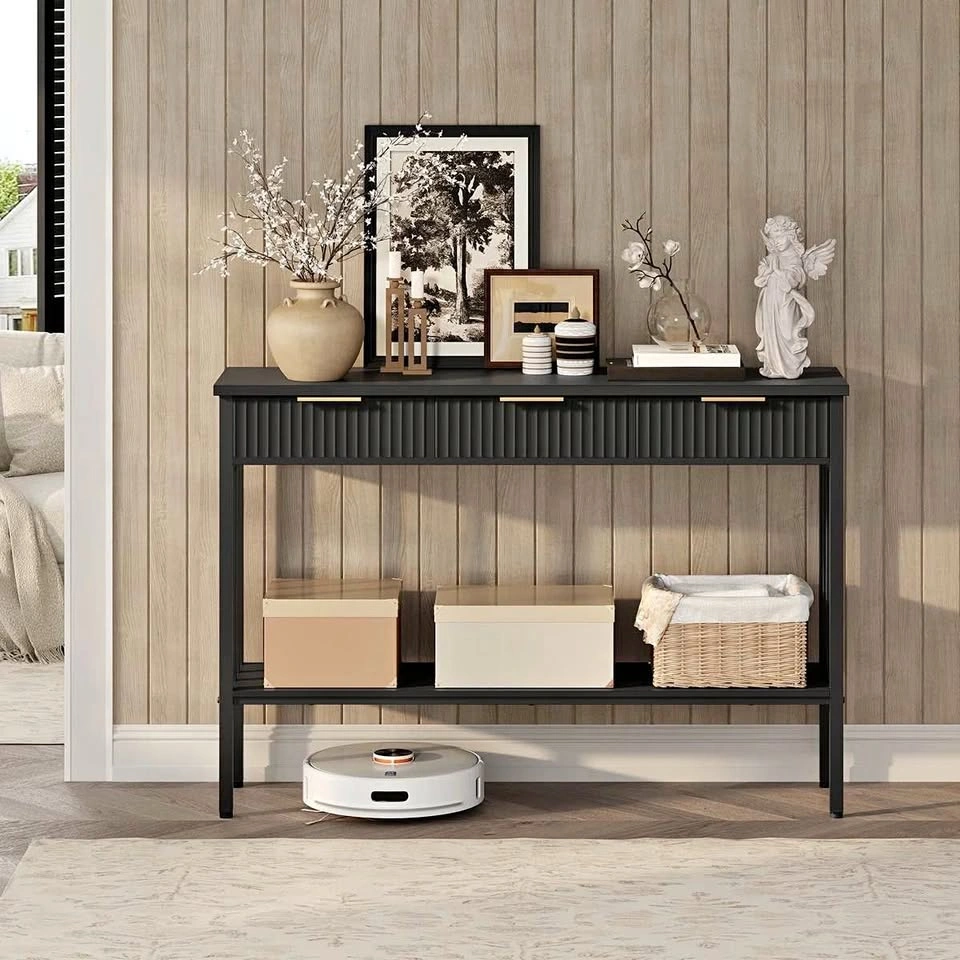 32.3" Tall Console Table with 3 Drawers