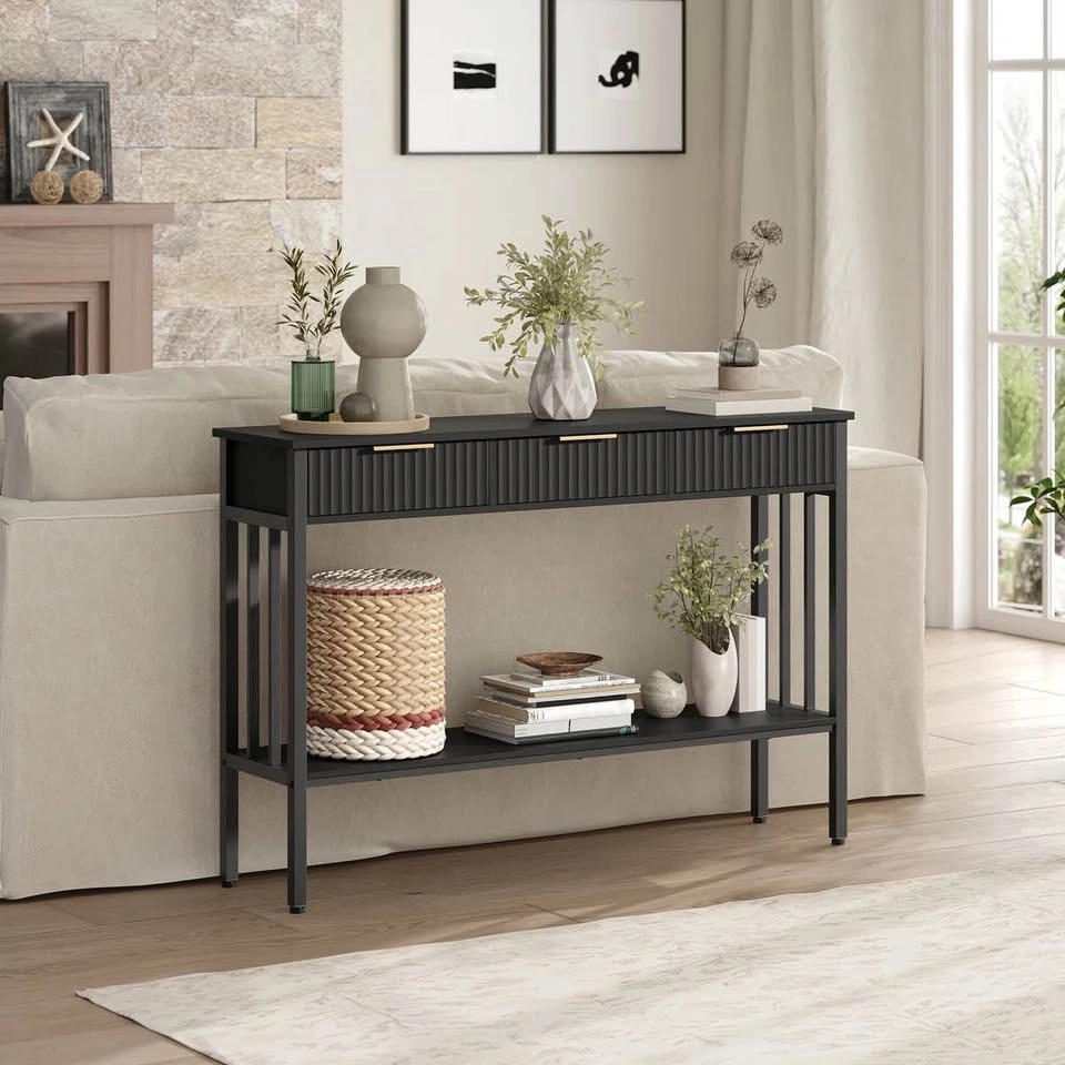 32.3" Tall Console Table with 3 Drawers - photo 2