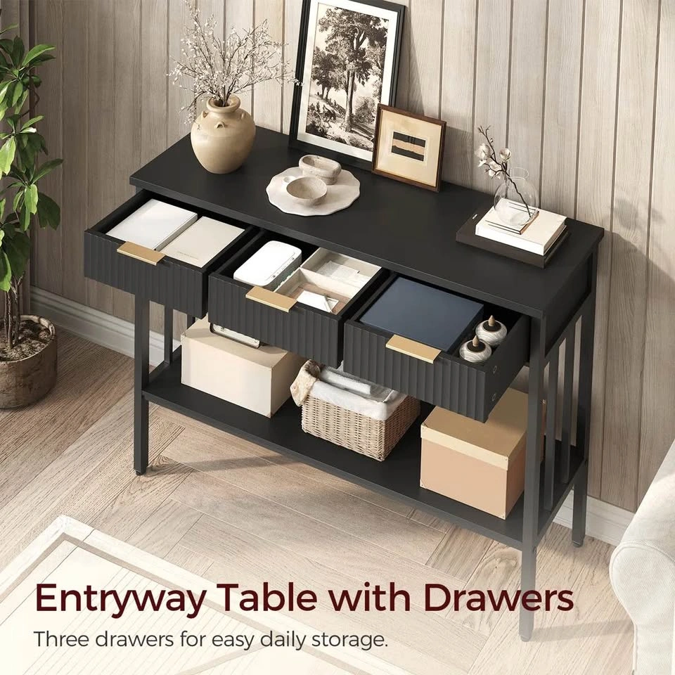 32.3" Tall Console Table with 3 Drawers - photo 4