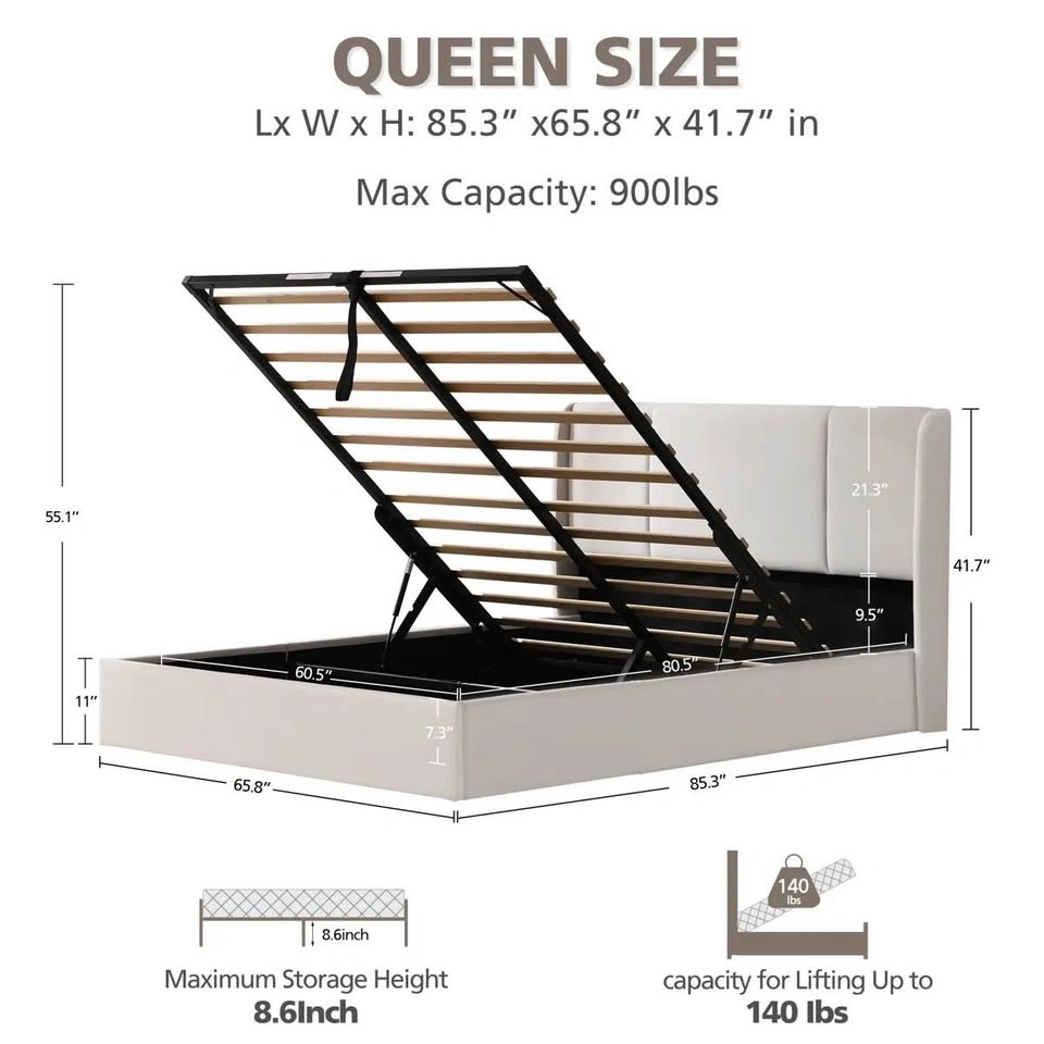 Modern Hydraulic Lift-Up Storage Bed - photo 3