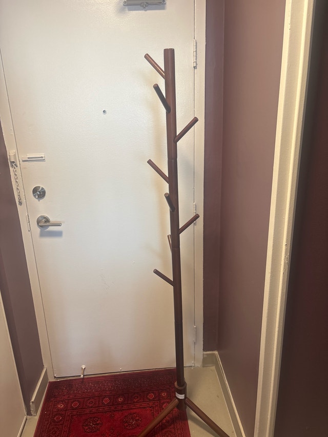 Wood Coat Rack - 6ft Tall, 8 Hooks