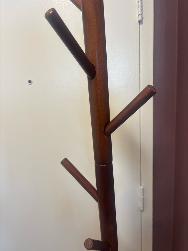Wood Coat Rack - 6ft Tall, 8 Hooks - photo 2
