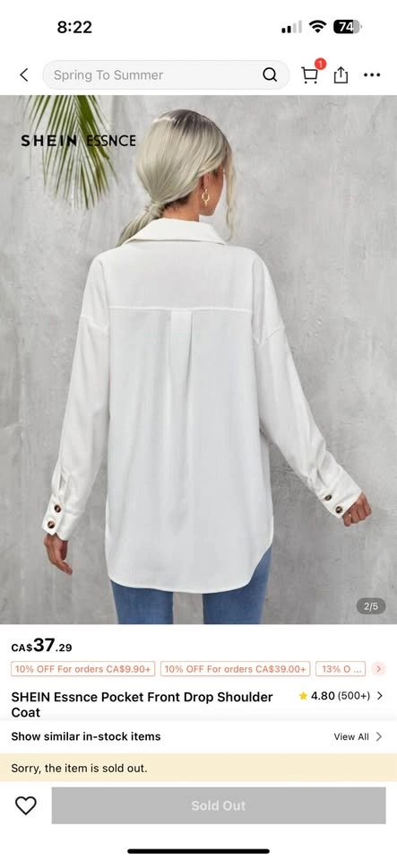SHEIN Essnce Pocket Front Drop Shoulder Polo - photo 3