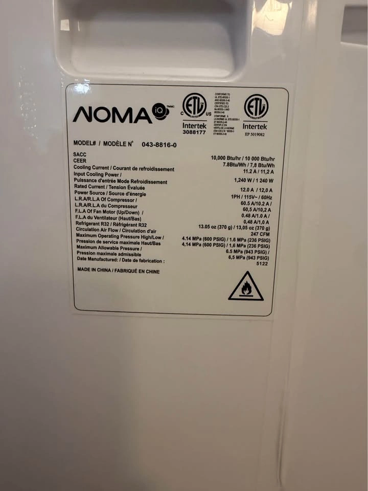 NOMA 10,000 BTU Portable Air Conditioner - photo 4