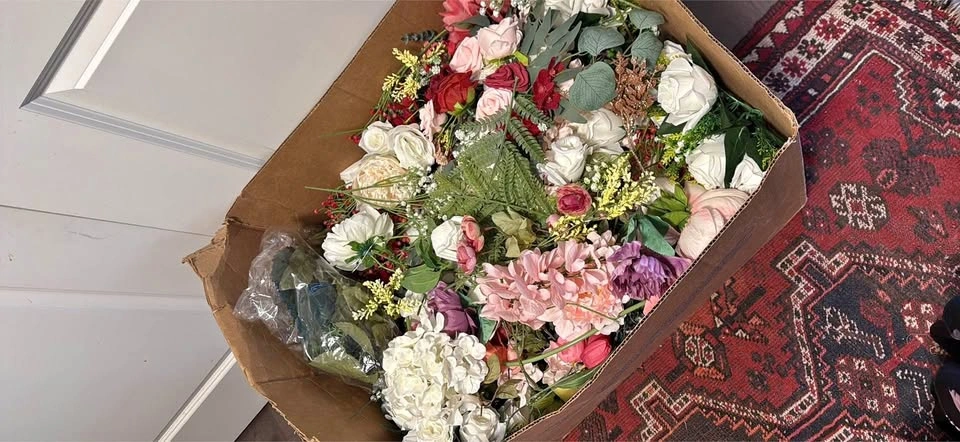 Large Box of Wedding Flowers & Greenery