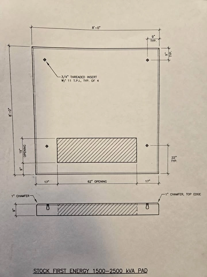 STOCK FIRST ENERGY 1500-2500 KVA PAD - photo 2