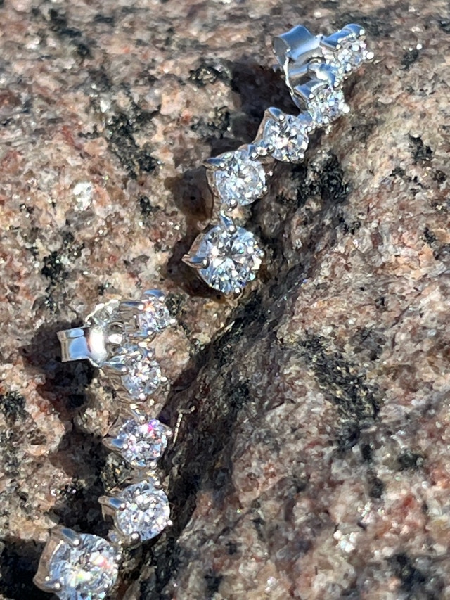 925 Sterling Silver CZ Earrings - photo 2