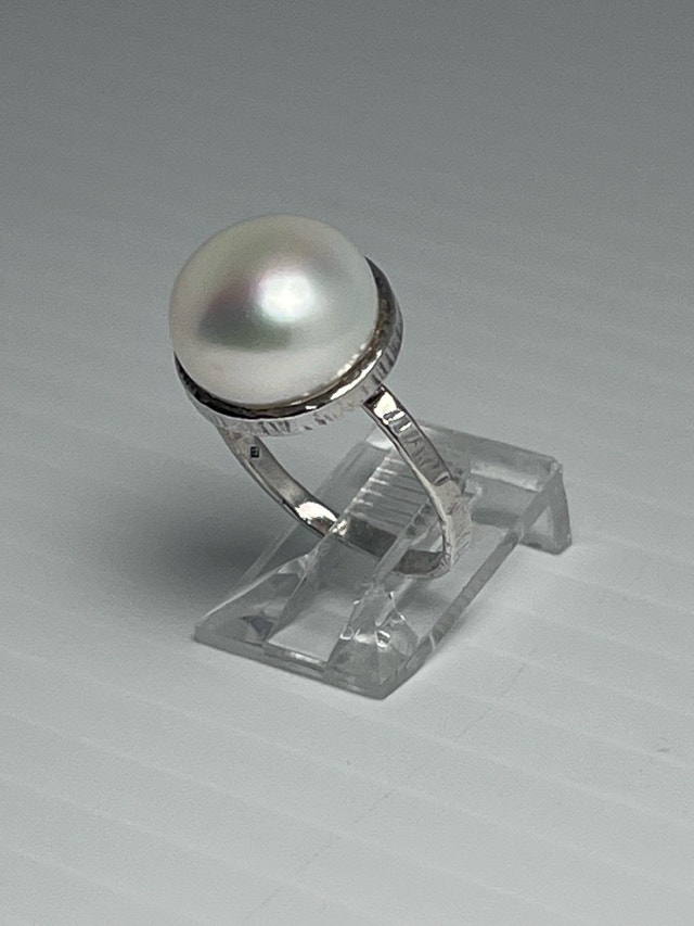 14K White Gold Pearl Ring Size 7 - photo 2