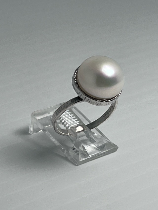 14K White Gold Pearl Ring Size 7 - photo 3