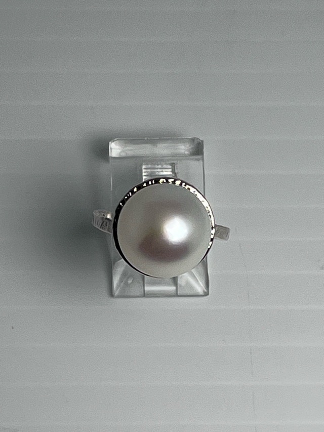 14K White Gold Pearl Ring Size 7 - photo 4