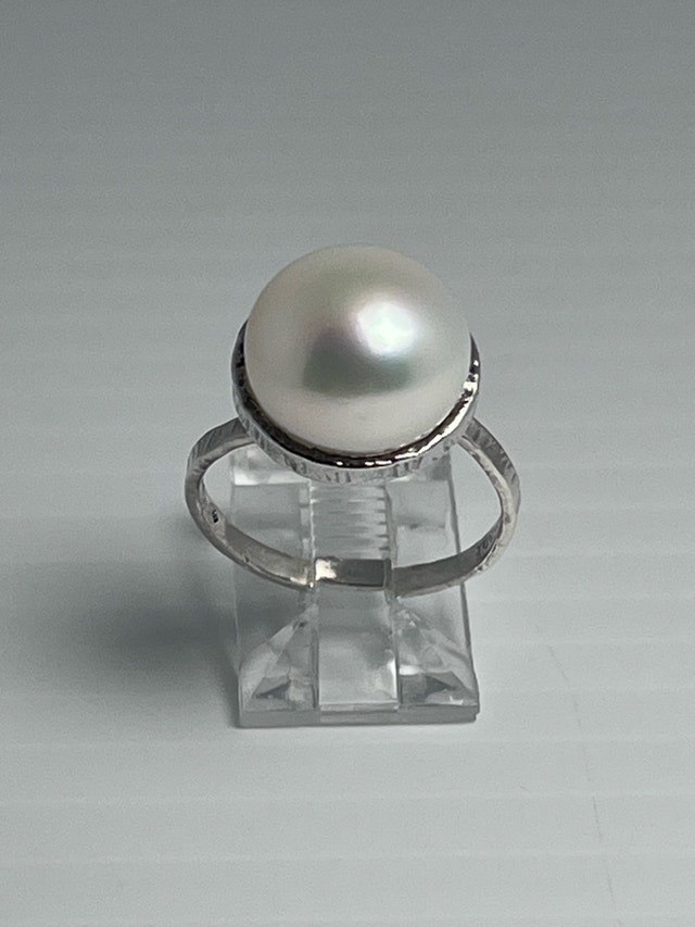 14K White Gold Pearl Ring Size 7 - photo 5