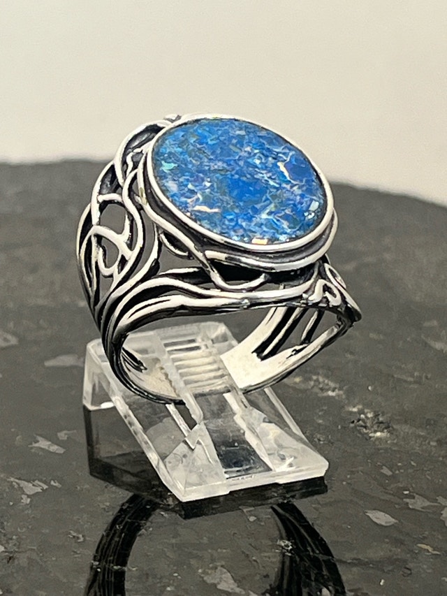 New 925 Roman Glass Ring - Size 8 - photo 3