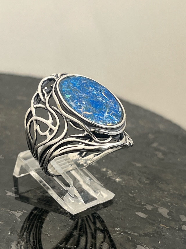 New 925 Roman Glass Ring - Size 8 - photo 4