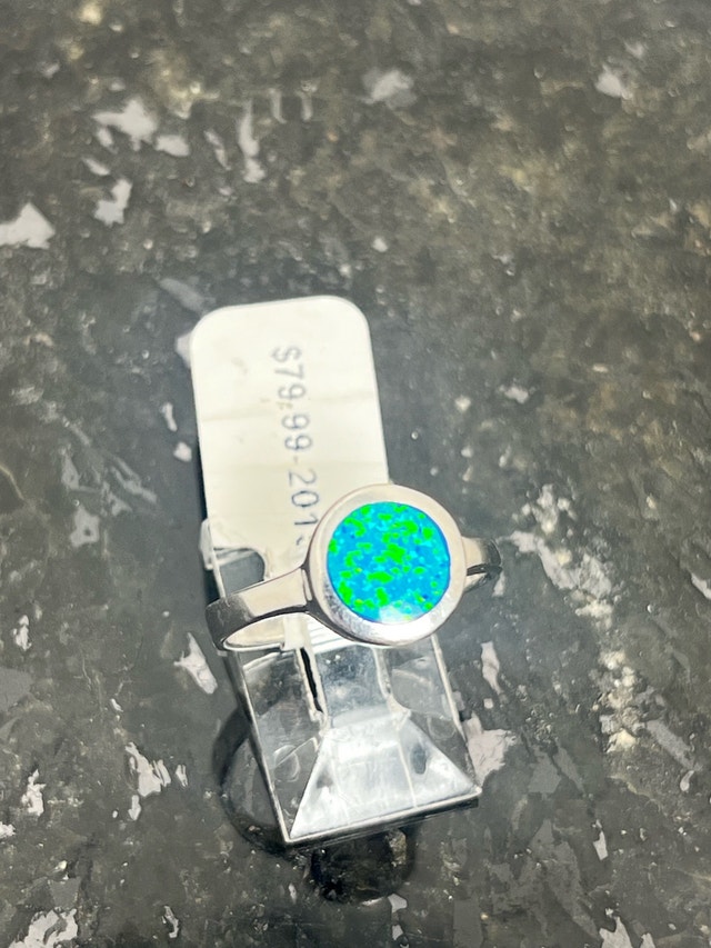 New 925 Sterling Silver Opal Ring - Size 7 - photo 3