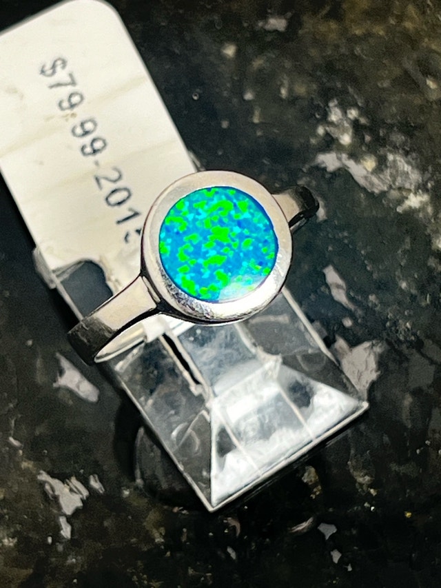 New 925 Sterling Silver Opal Ring - Size 7 - photo 5
